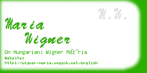 maria wigner business card